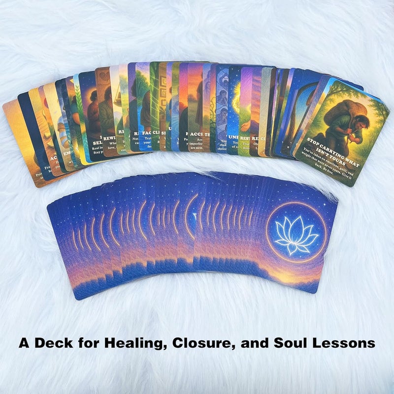 DPEHAKMK Karmic Healing Oracle Cards for Beginners, 75 Shadow Work and Soul Growth Oracle Deck for Releasing Past Wounds, Emotional Healing, Spiritual Awakening and Inner Transformation - Image 2